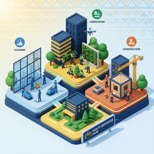 Illustration Multiservices BLEUSKY